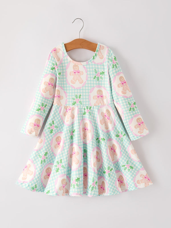 christmas-gingerbread-man-print-plaid-girls-dress Rylee Faith Designs - Sophia's StyleDress-1